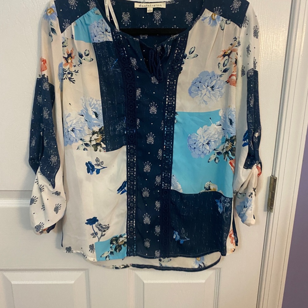 Nwot Daniel Rainn Patchwork Blouse - image 2